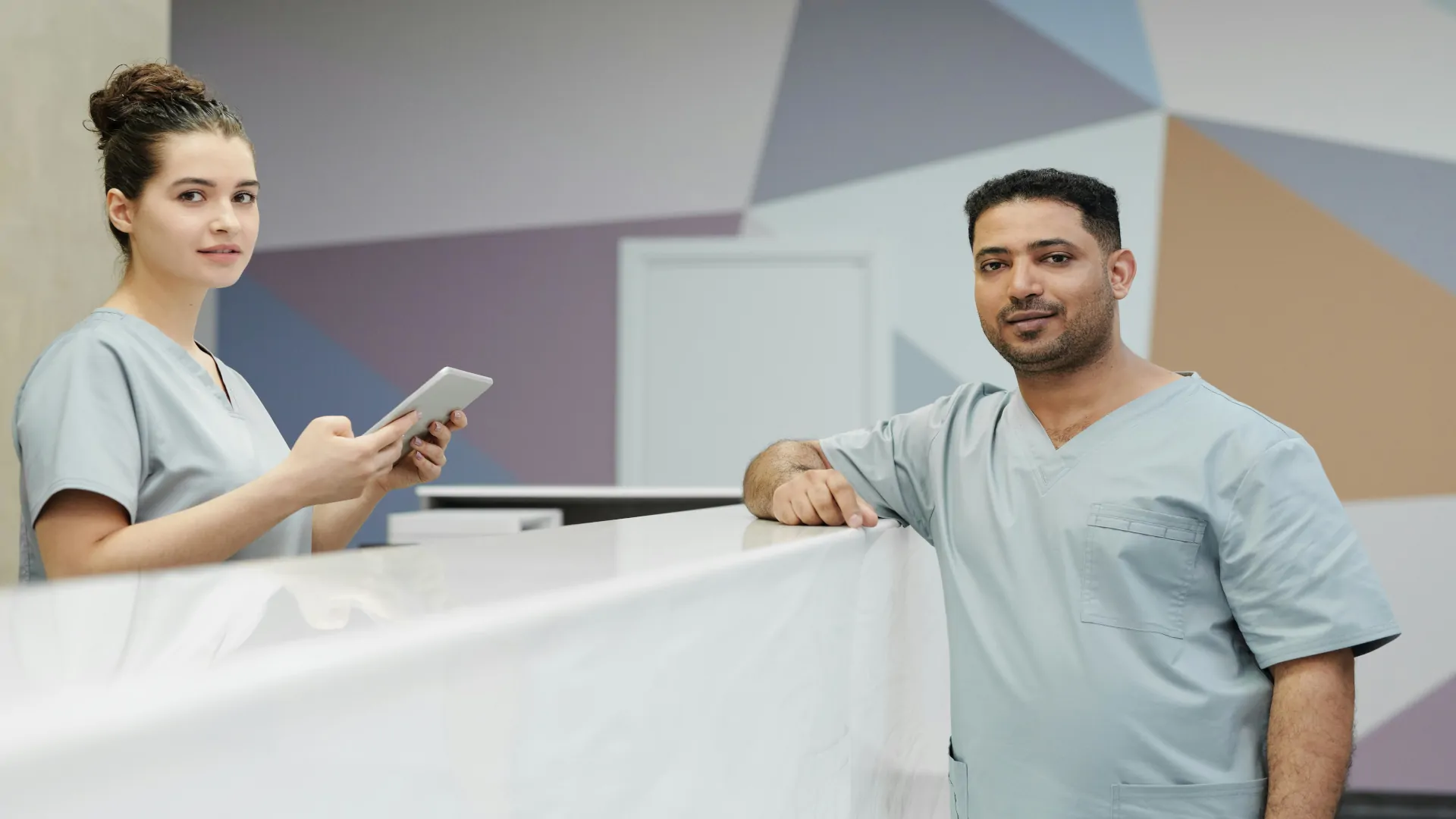 Nursing students in clinical training